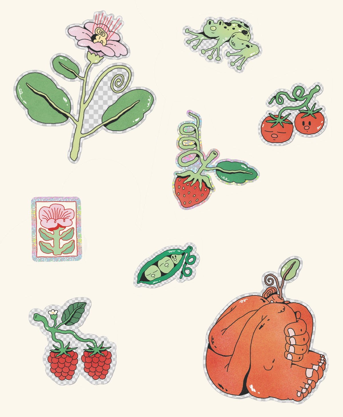 'Garden Friends' - 8 Piece Vinyl Sticker Pack