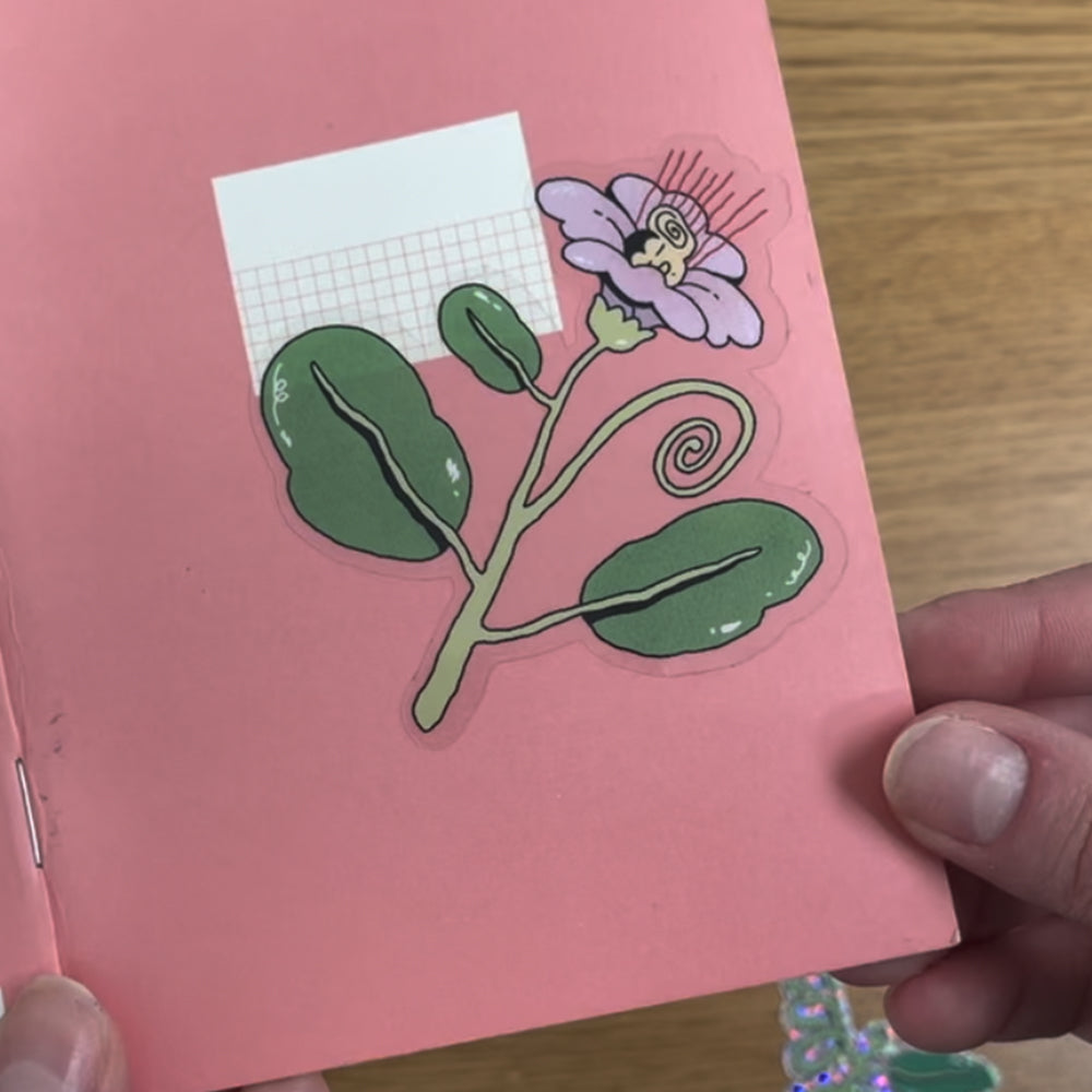 'flower face' - vinyl sticker
