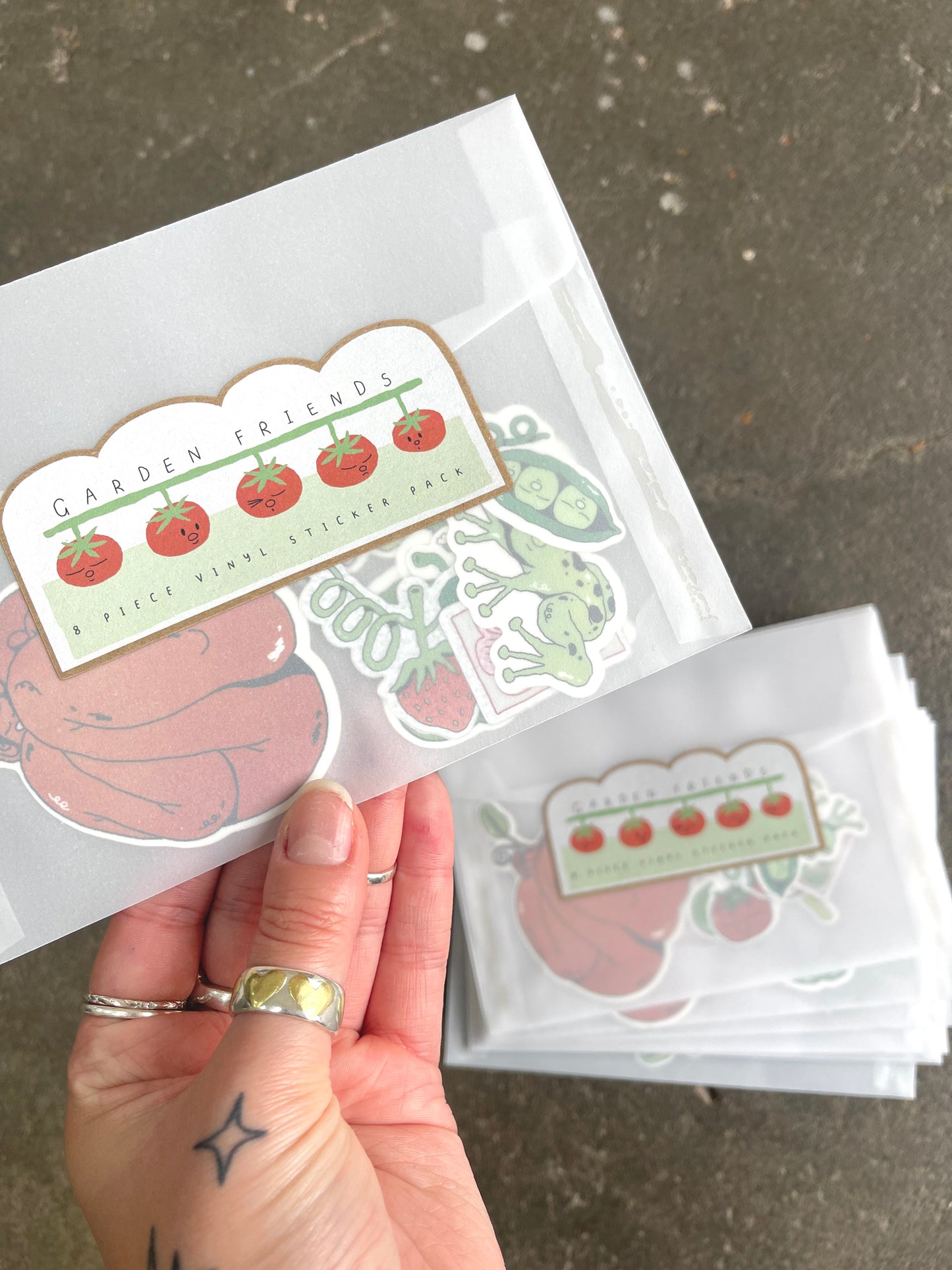 New! 'Garden Friends' - 8 Piece Vinyl Sticker Pack