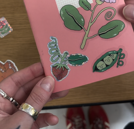 'Glittery Strawberry' - vinyl sticker